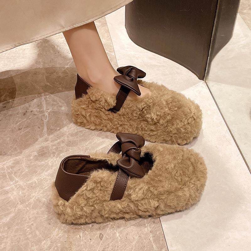 时尚结毛毛鞋女2025年冬季新款韩版软底加绒套脚外穿豆豆鞋,户外/登山/野营/旅行用品,其他户外鞋,淘宝优惠券,粉丝福利购,淘宝优惠卷