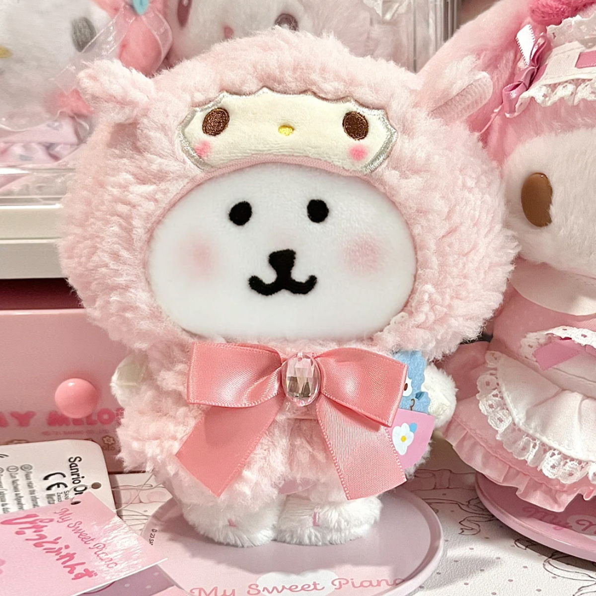 自嘲熊娃衣日本三丽鸥kitty库洛米玉桂狗10cm娃娃公仔斗篷头套