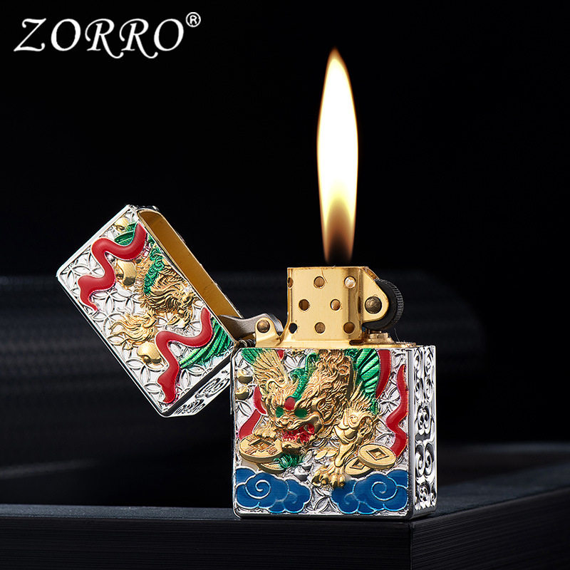 佐罗zorro盔甲貔貅煤油防风打火机铜个性高档颜值男士礼物