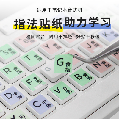 适用于熟识练指法字母键盘贴纸打字台式机键盘笔记本电脑少儿童编程键位练习盲打字学生速成键盘保护贴纸