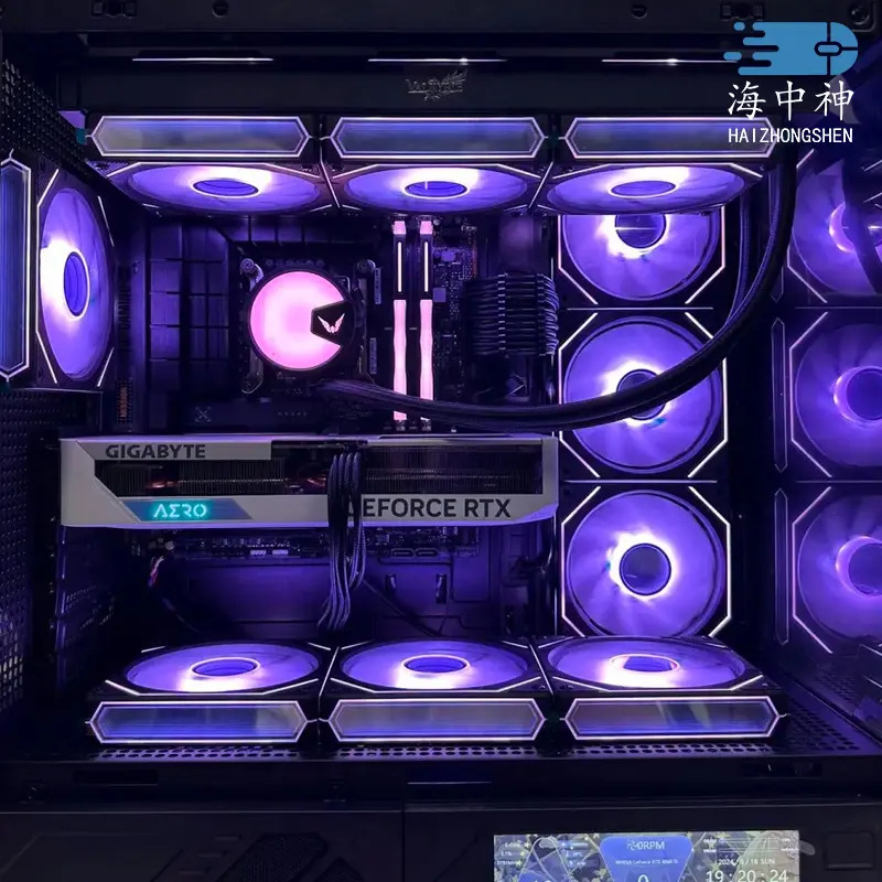 棱镜八代pro温控PWM海景房风扇ARGB神光同步CD纹双侧无限镜12CM