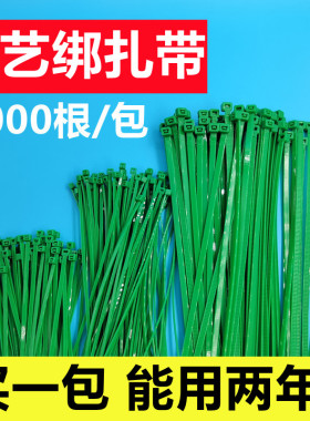 【条数多 价格实惠】绿色园艺扎带植物藤蔓捆绑固定塑料绑扎带