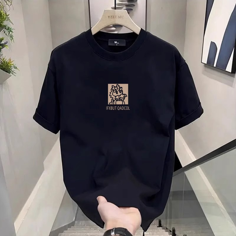 欧美潮牌短袖ins纯棉夏季新款男士印花T恤潮流男女百搭圆领体恤男