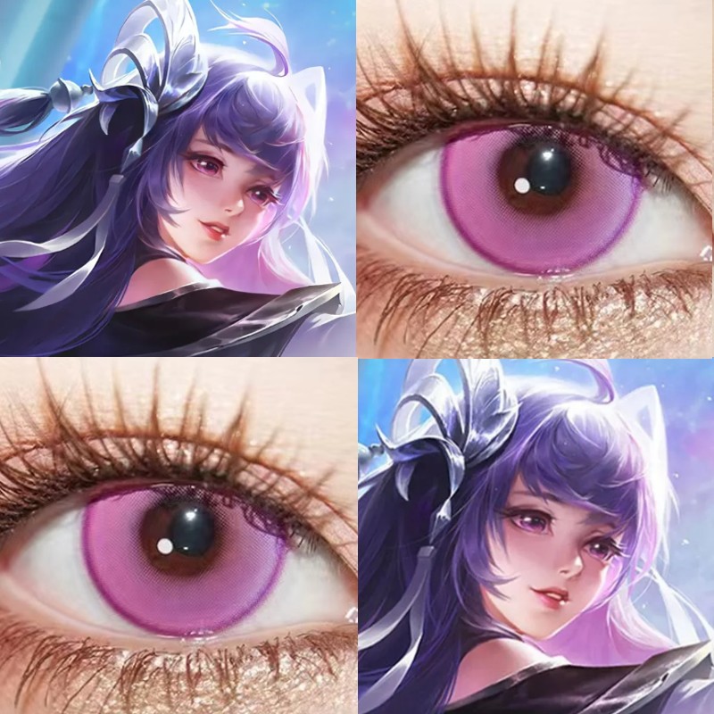 西施归虚梦演cos美瞳日抛甜度紫紫色光晕水水紫晶正品王者荣耀cn