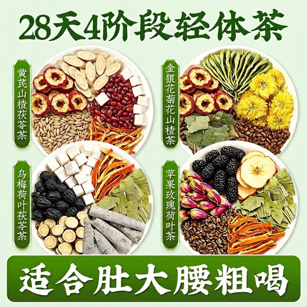 乌梅山楂冬瓜荷叶苹果茶玫瑰女士刮去专用油祛湿排气脂肚子肥ZZ