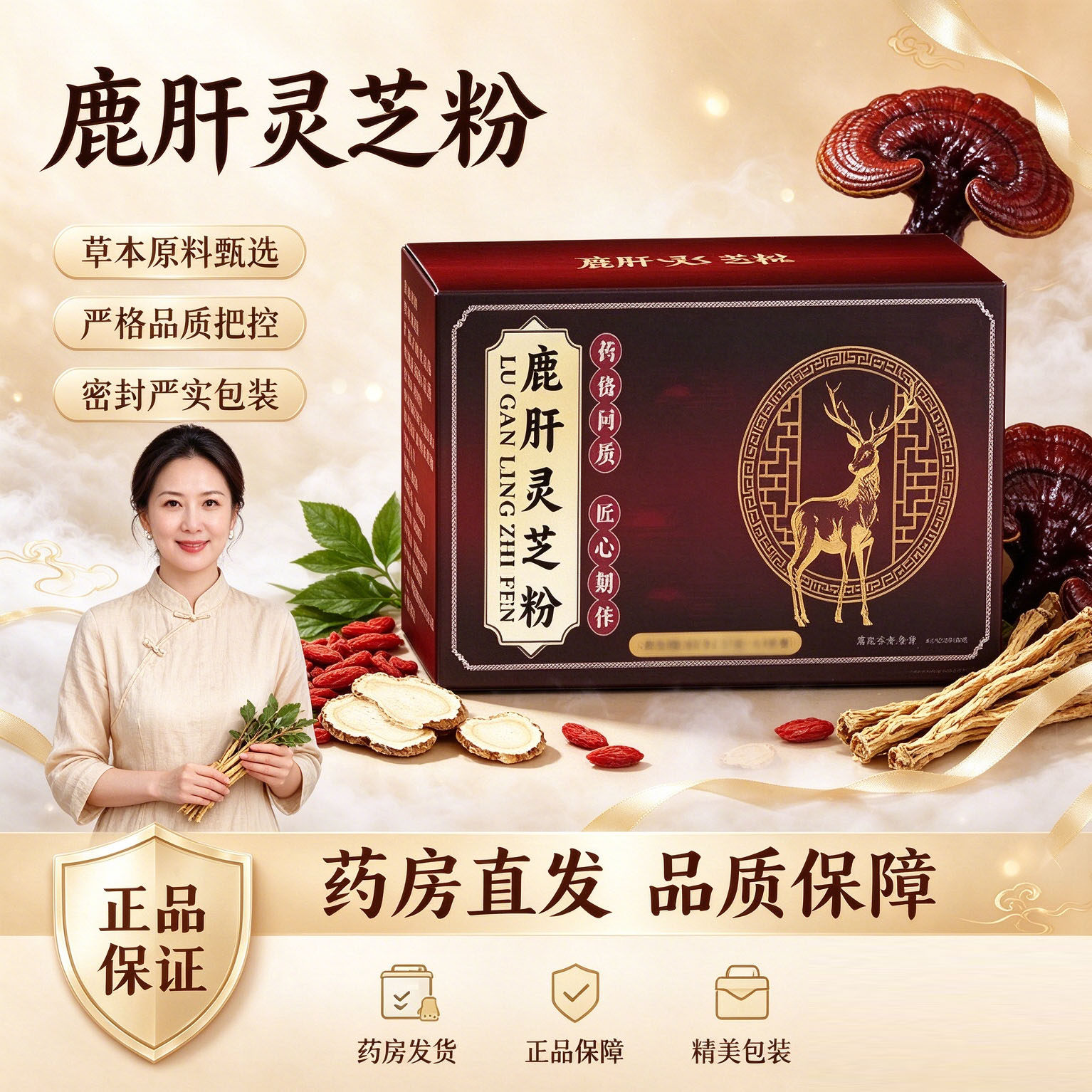 鹿肝灵芝粉正品官方旗舰店直售直播同款粉质细腻植物萃取0XP