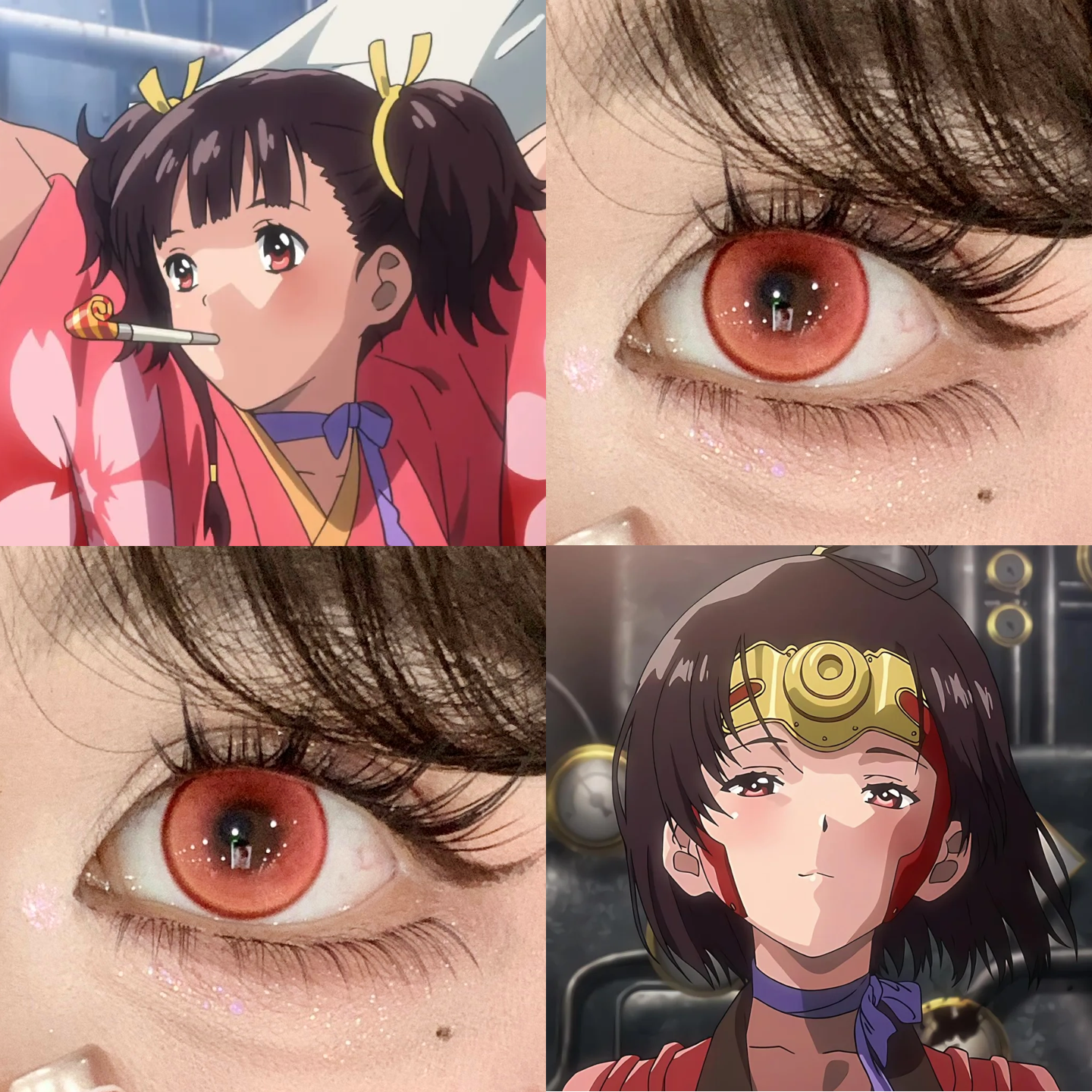 无名cos美瞳铁甲城的巴卡内瑞幻惑红火灵珠烈焰红幽灵红正品航cn