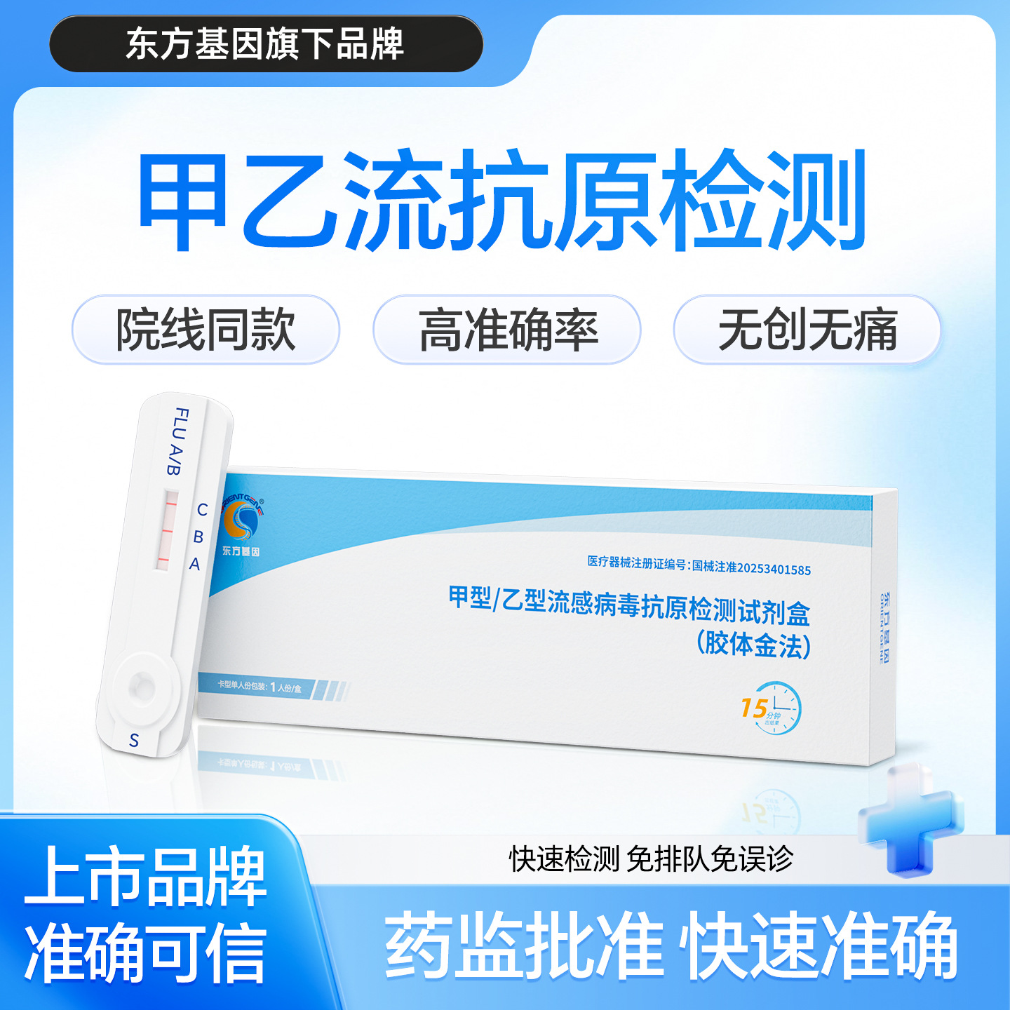 ZOG甲乙流感H3N2病毒甲流乙流三合一抗原检测试剂盒测试纸6DC