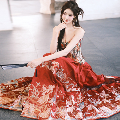 京云染汉服半身裙马面裙双经轴