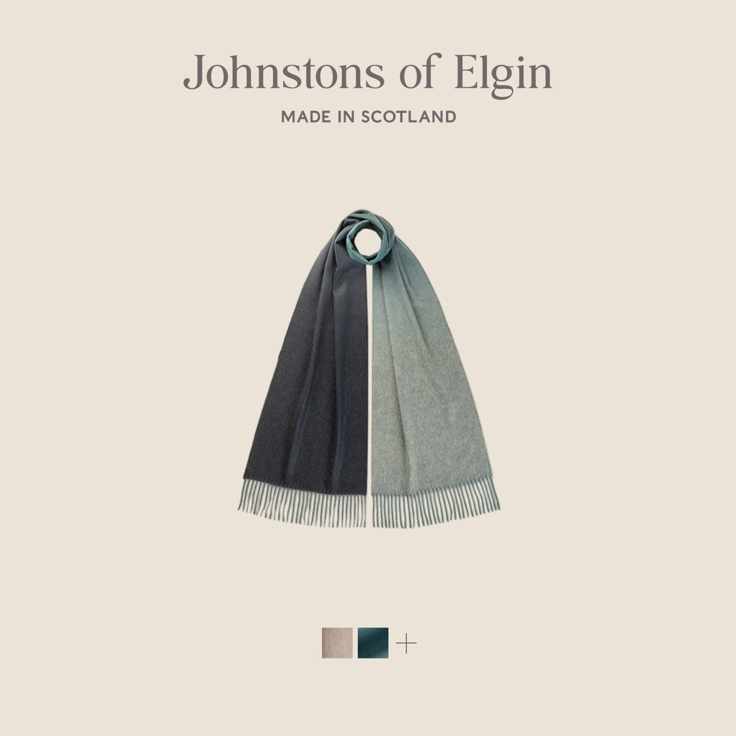 【3期免息】Johnstons of Elgin双面渐变色羊绒围巾2026秋冬新品