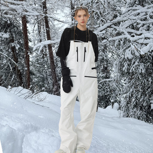 POMT滑雪背带裤东丽Dermizax雪裤女款男士单板双板3L防水雪地裤