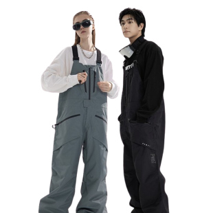 pomt新款滑雪背带裤男女同款防水透汽野雪大山户外保暖