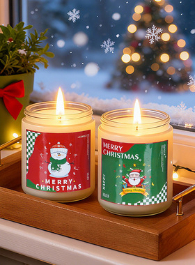 2025新款圣诞节礼物香薰蜡烛伴手礼盒大豆蜡跨境家居香氛节日摆件