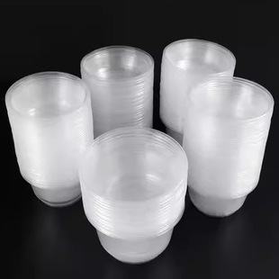 塑料碗快餐汤碗超市家用外卖打包盒环保圆形透明饭盒加厚一次性碗