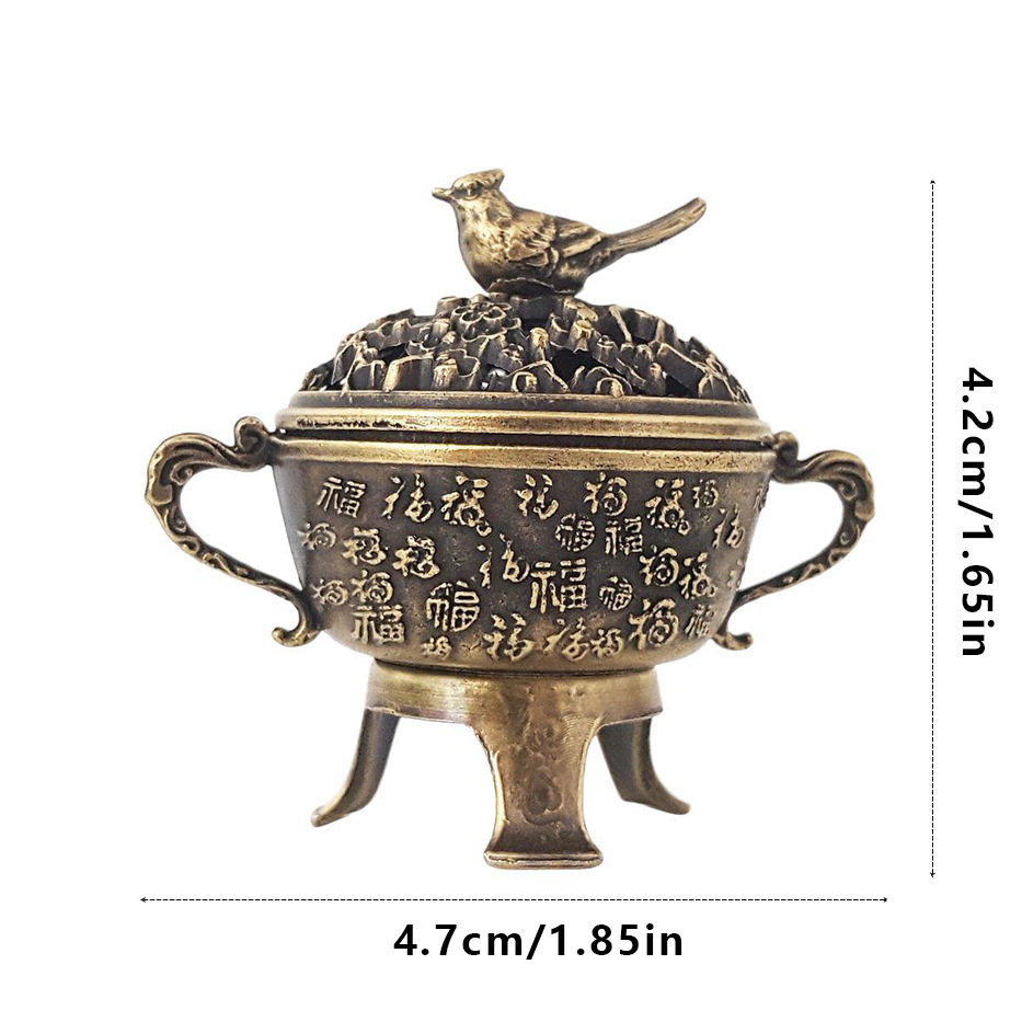 【跨境热销】三足双耳复古创意喜鹊镂空香炉塔香锥小祥云香薰炉,家居饰品,香托/香盘/香座/香插,淘宝优惠券,粉丝福利购,淘宝优惠卷