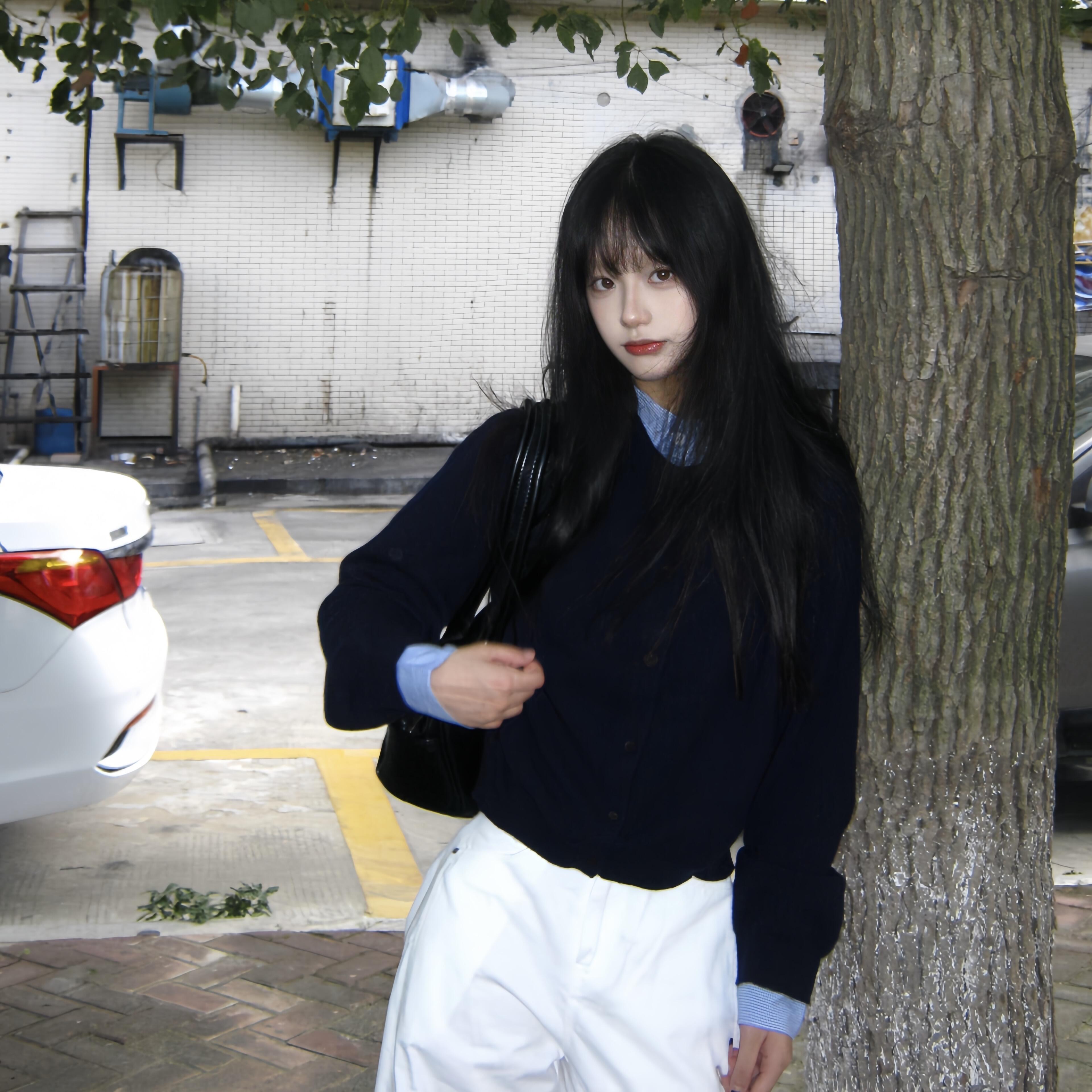 假两件撞色拼接衬衫领针