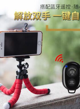 八爪鱼三脚架手机单反便携式三角架微单摄影迷你支架小型轻便桌面直播相机架超轻章鱼vlog旅行俯拍八抓鱼架子