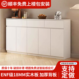 实木餐边柜家用客厅靠墙一体茶水柜子置物柜收纳储物柜定制橱碗柜