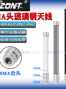 SMA头玻璃钢天线LORA 170/230/433M/470/840/868/900/915MHz/1.2G/1.4G/GPS/4G/2.4G/5.8G全向高增益防水天线
