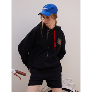 ICYNESS 无性别落肩350G加绒戴帽卫衣