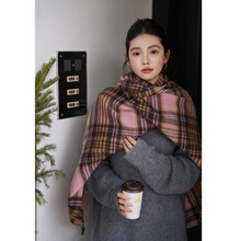 ICYNESS出片冬季时尚格子围巾百搭氛围感韩版高级感长款保暖披肩
