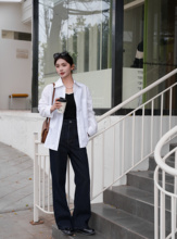 ICYNESS【Cluél杂志款】打褶显瘦阔腿牛仔裤