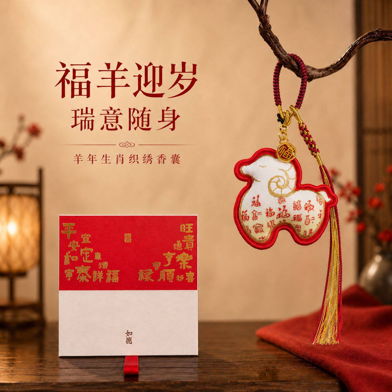 羊年新年香包挂件博物馆文创小羊生肖生日伴手礼景区企业羊年香囊