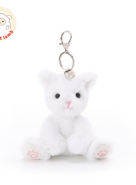 Apricot Lamb瑞可羊白色凯西小猫钥匙扣书包挂件玩偶毛绒小猫挂饰