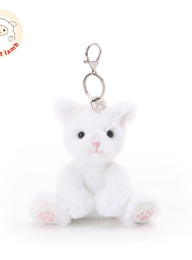 Apricot Lamb瑞可羊白色凯西小猫钥匙扣书包挂件玩偶毛绒小猫挂饰