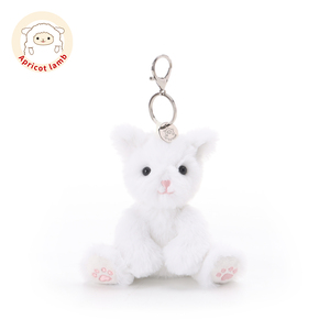 Apricot Lamb瑞可羊白色凯西小猫钥匙扣书包挂件玩偶毛绒小猫挂饰