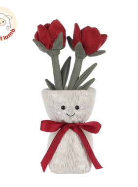 Apricot Lamb情人节玫瑰捧花女生送闺蜜毛绒玩偶公仔圣诞生日礼物