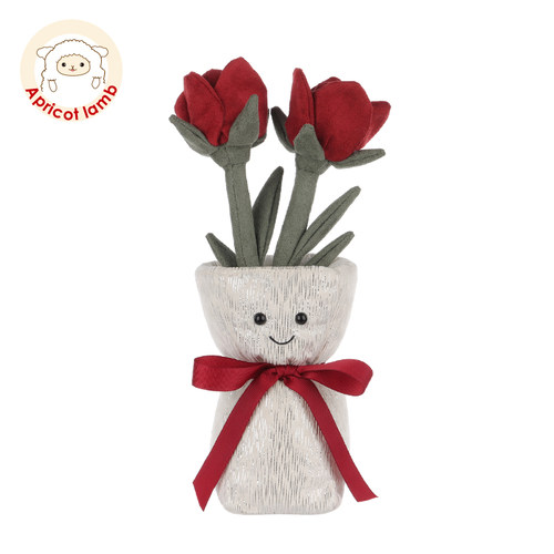 Apricot Lamb情人节玫瑰捧花女生送闺蜜毛绒玩偶公仔圣诞生日礼物