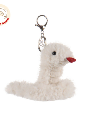 Apricot Lamb白色邪恶毒蛇钥匙扣书包公仔挂件女生玩偶毛绒小挂饰