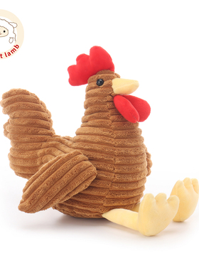 Apricot Lamb瑞可羊灯芯绒公鸡毛绒玩具儿童生日礼物安抚玩偶公仔
