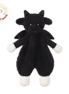 Apricot Lamb黑色人形小龙安抚巾婴儿可入口宝宝睡眠安抚毛绒玩具