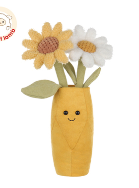 Apricot lamb小雏菊花瓶盆栽玩偶抱公仔毛绒玩具娃娃生日礼物女生