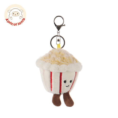 方筒焦糖爆米花毛绒书包挂件公仔