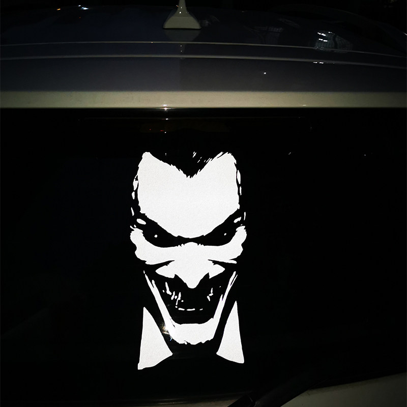 视觉残留车贴车尾恶搞小丑齐天大圣3d后窗车身反光白色汽车贴纸