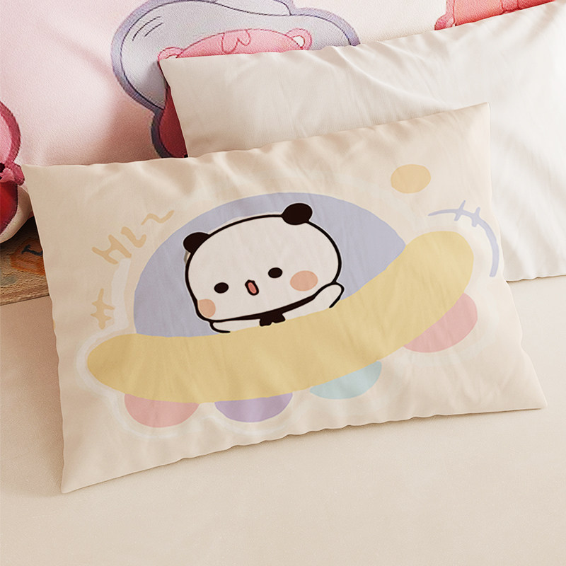 可爱一二布布清凉枕套印花学生通用宿舍枕48x74情侣印花枕皮