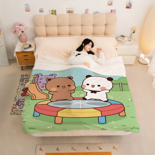 卡通一二布布隔脏睡袋旅游旅行住床单被套便携式一体三件套外出
