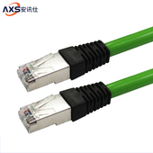 axs工业高柔性拖链超五类网线cat5e抗冻耐热耐磨双屏蔽网络跳线