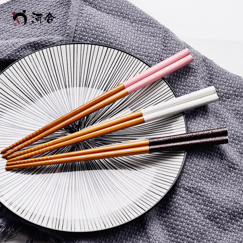 日本进口河合kawai筷子家用竹子天然高档防滑防霉耐高温可洗碗机