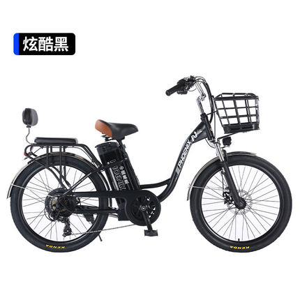 凤凰电动自行车通勤新国标锂电24寸变速休闲代步助力轻便电瓶车