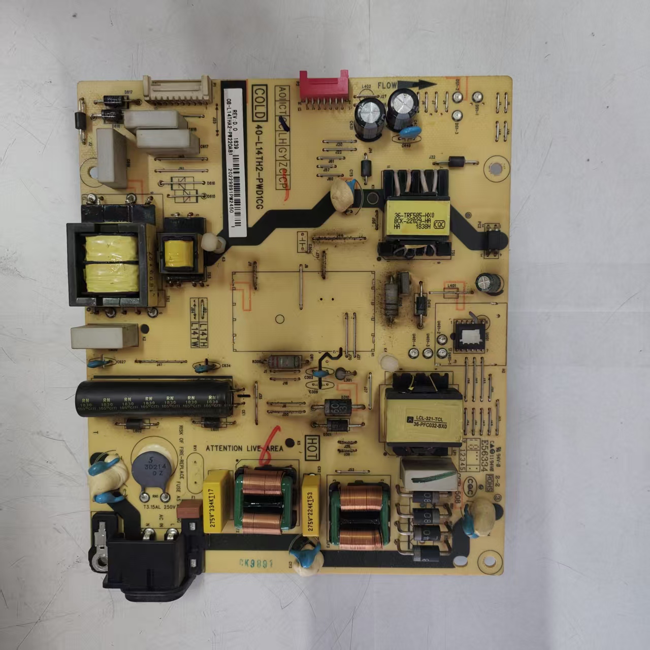 原装拆机TCL 55A660U 55P3F 55N3 电源板40-L14TH2-PWD1CG