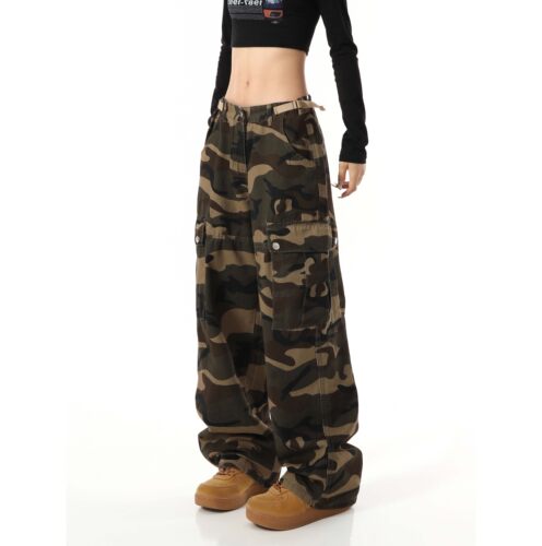 工装裤男女高腰显瘦裤子
