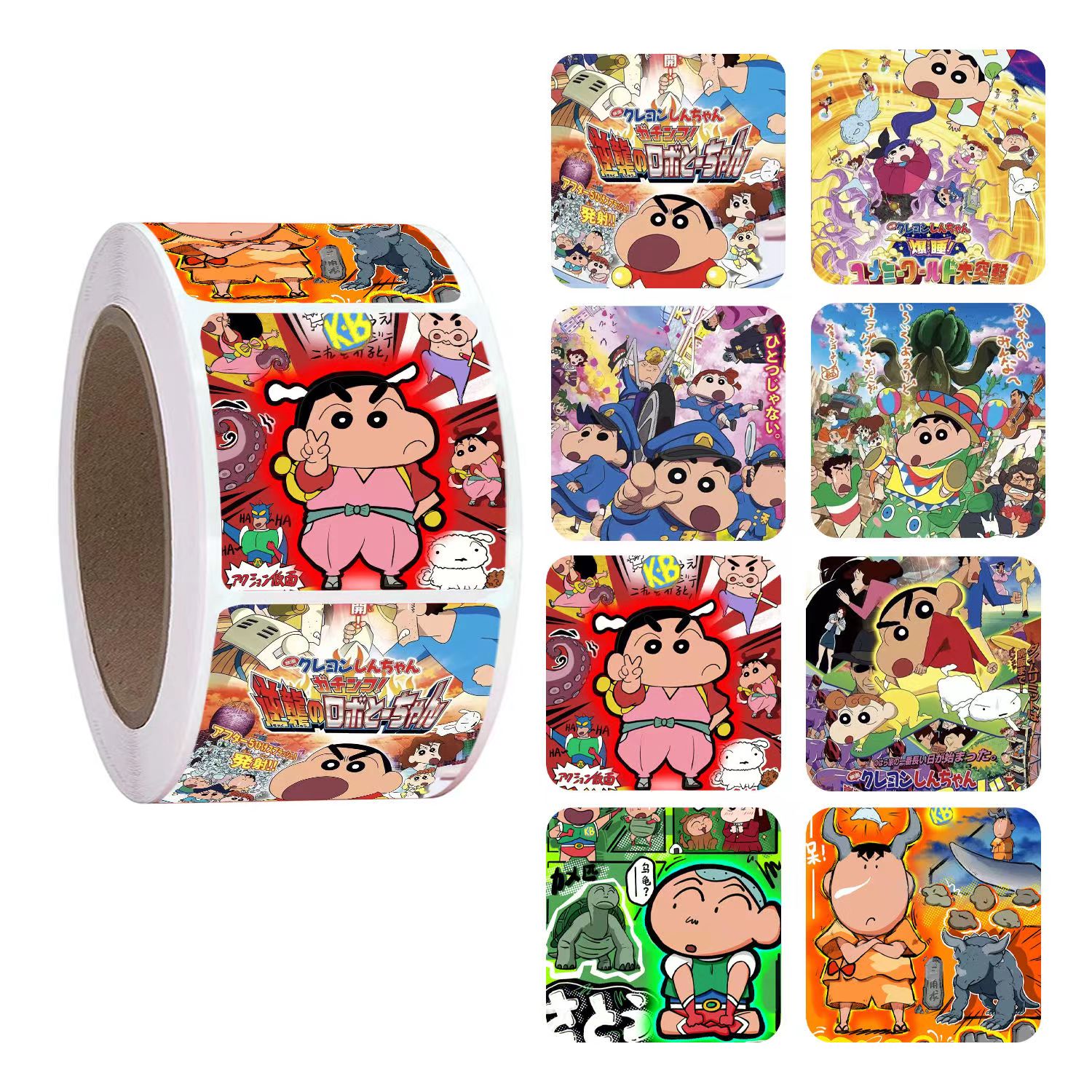 卡通可爱新款蜡笔小新贴纸卷卷贴