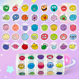 1000PCS 0.75英寸 经典笑脸 表情包贴纸搞怪贴纸学校奖励标签贴纸