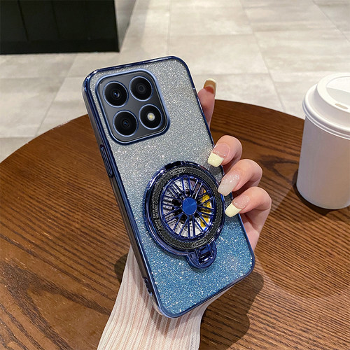 荣耀X8A手机壳新款闪粉时尚软壳适用HONORX8B高端旋转陀螺磁吸支架x8a全包创意解压超薄奢华X8防摔简约保护套