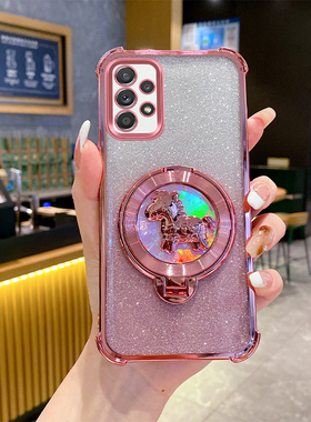 三星A52手机壳新年款马上有钱气囊防摔全包软壳适用GalaxyA52高级感奢华创意旋转陀螺支架简约时尚超薄保护套