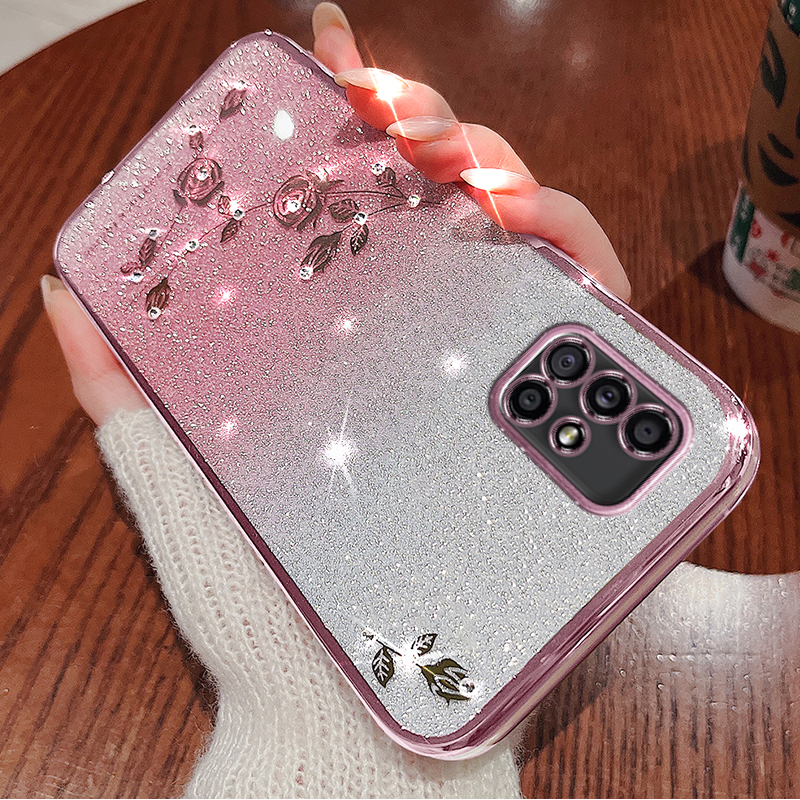 三星A51手机壳高端透明电镀保护套适用GalaxyA51新款镶钻奢华网红全包个性闪粉小众防摔超薄A51女神创意软壳